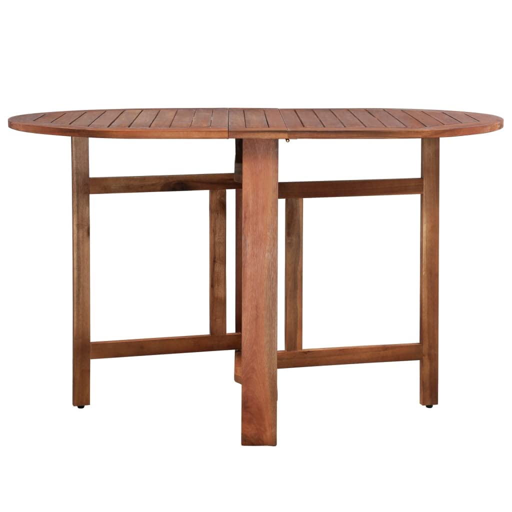 Solid Acacia Wood Patio Dining Table - Foldable Outdoor Furniture 47.2" Oval