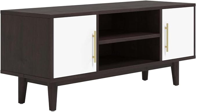 Daxton Mid-Century Modern, 43" TV Stand, Cappuccino White