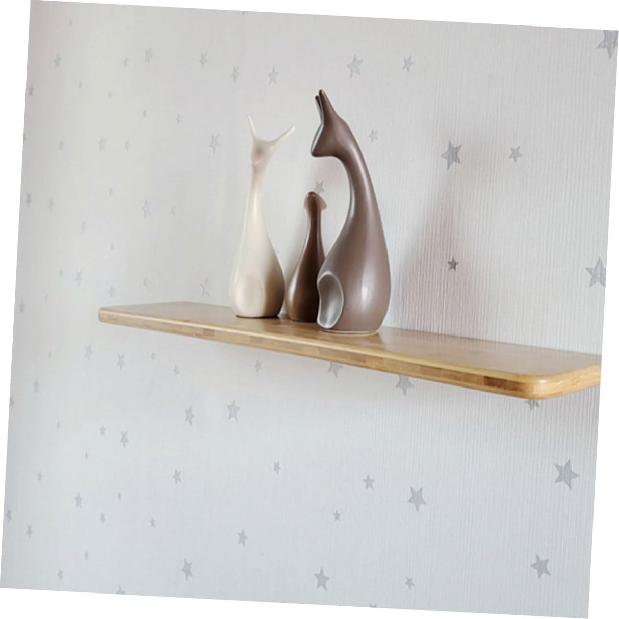 Bamboo Wall Shelves 2 Pcs Set 20CM and 30CM Wall Decor Book Storage Rack Easy