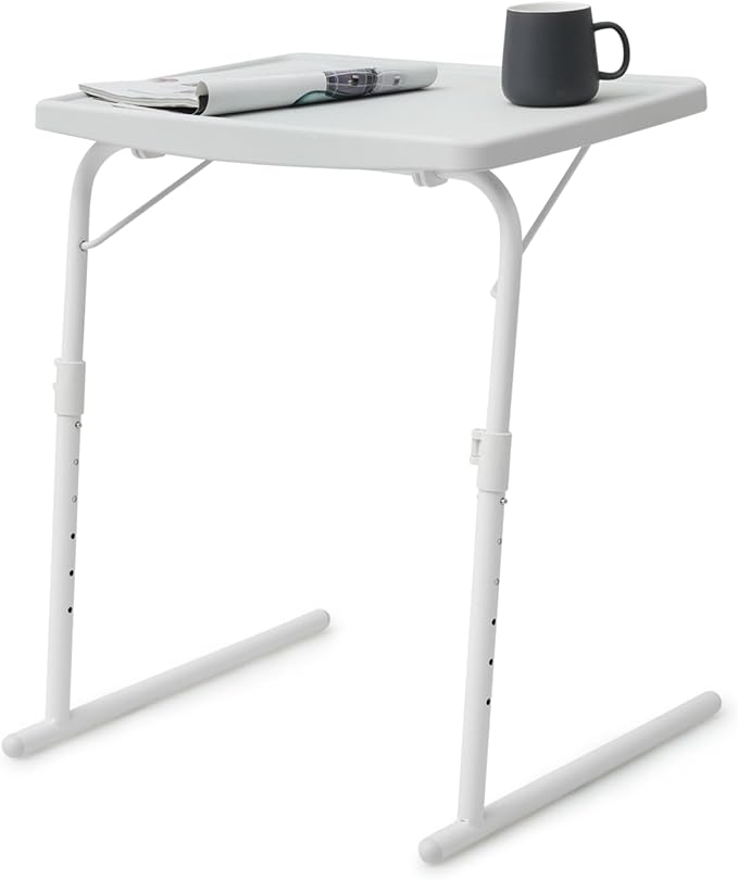 Folidng TV Tray Portable Small Folding Table 6 Height Adjustable & 3 Tilt Angle Adjustable
