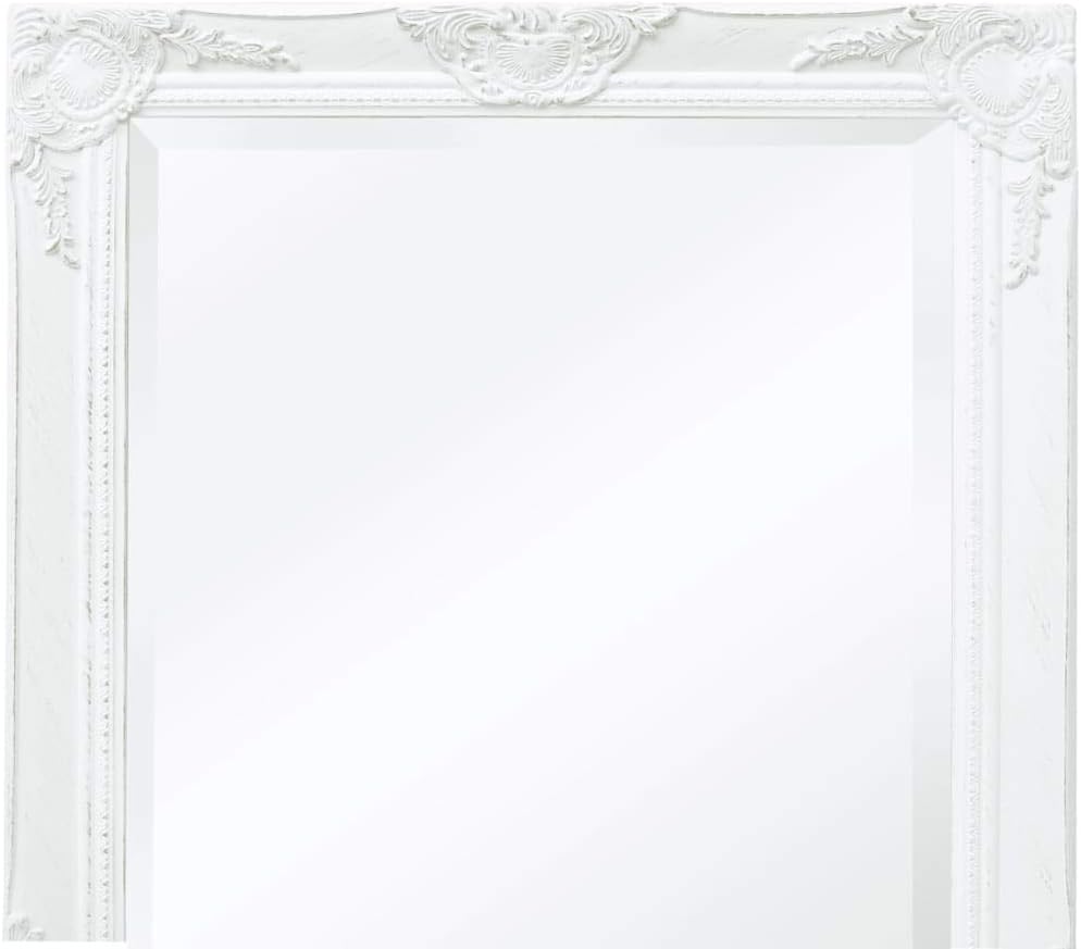Classic Wall Mirror, White 47.2"x23.6", Baroque Style Wooden Frame