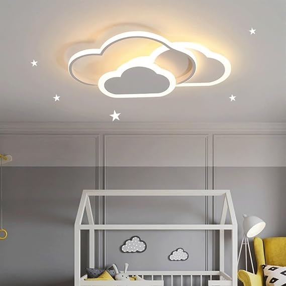 Cloud Ceiling Light with Remote Control - Dimmable LED Fixture for Kids Room