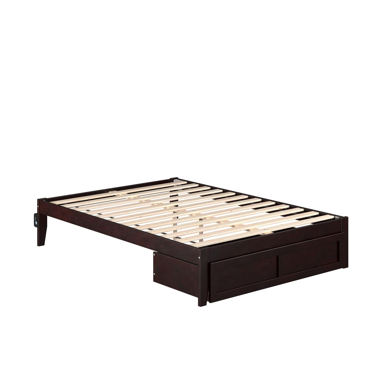 Classic Comfort Full Bed with Foot Drawer in Espresso