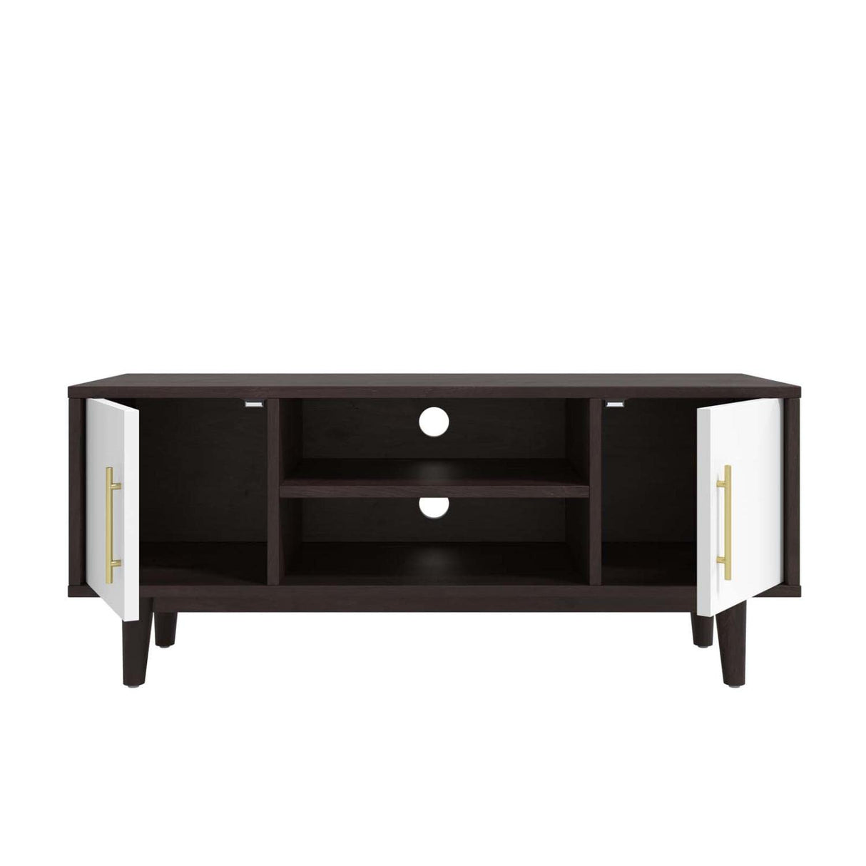Daxton Mid-Century Modern, 43" TV Stand, Cappuccino White