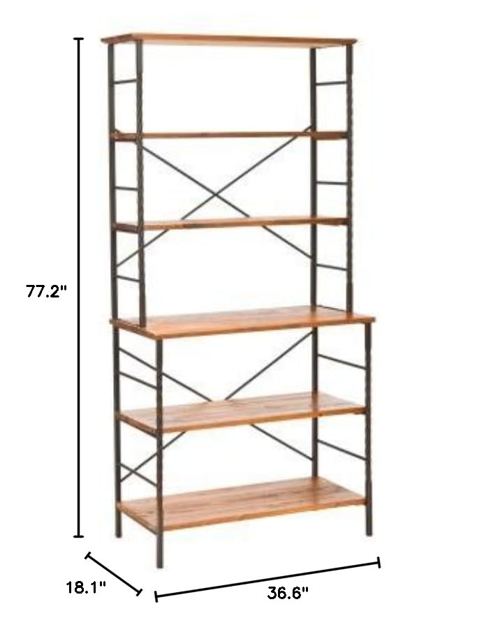 merican Homes Collection Devon Walnut and Antiqued Pewter Etagere