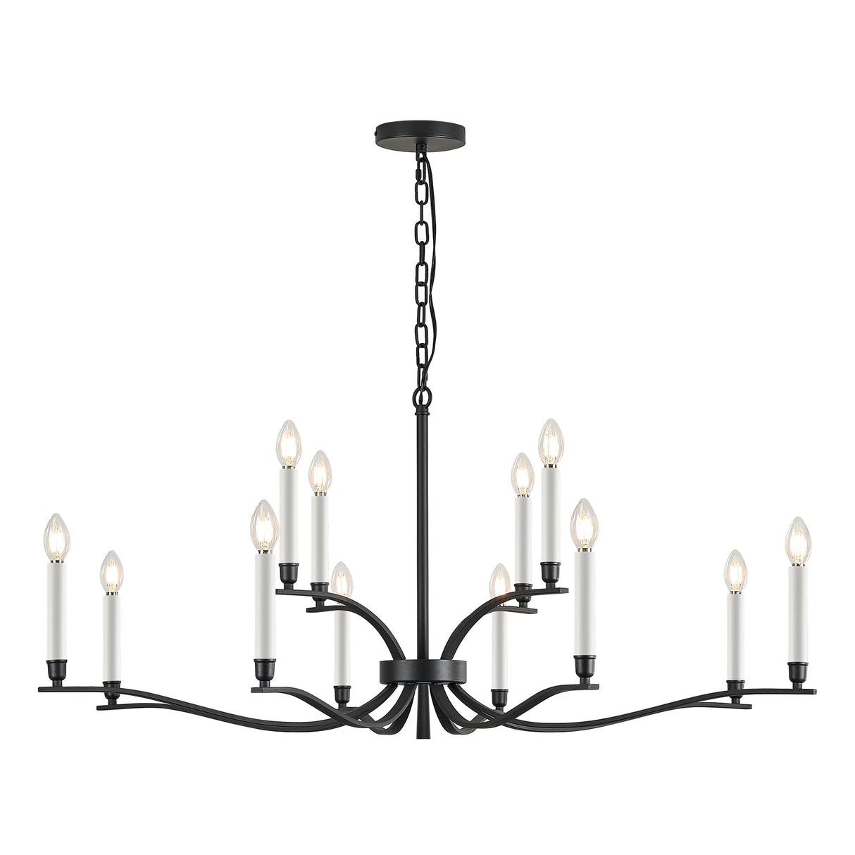 Black Living Room Chandelier 12 Light Hight Ceiling Foyer Candle Chandelier Large