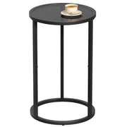 Small Side Table Round Glass End Table for Small Spaces Narrow Couch Night Stand Modern Bedside Table