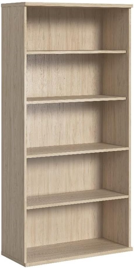 Studio C Tall 5 Shelf Bookcase in White, Large Bookshelf for Home or Professional