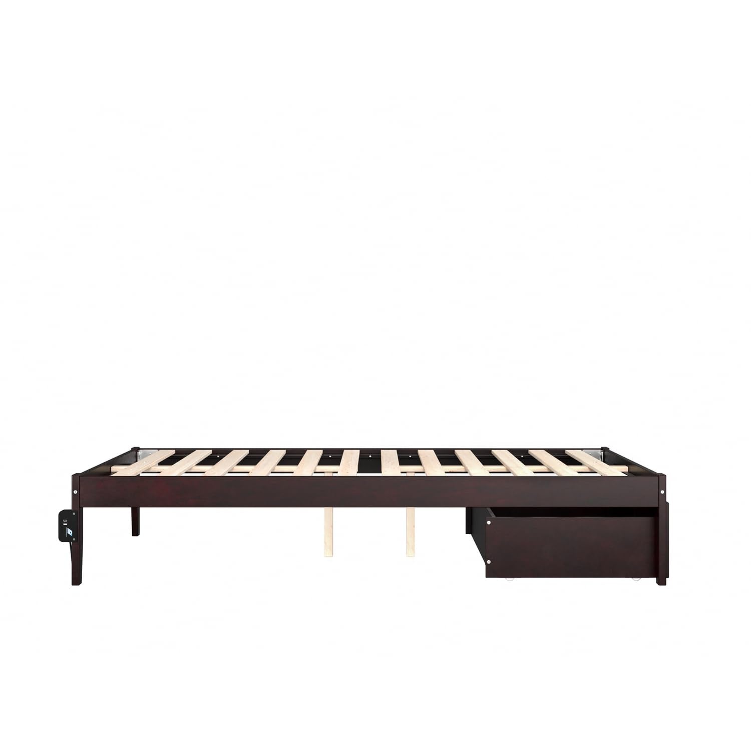 Classic Comfort Full Bed with Foot Drawer in Espresso
