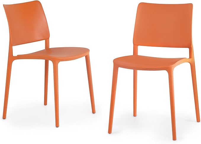 Maiori Modern Stacking Plastic/Resin Patio Dining Side Chair Indoor/Outdoor