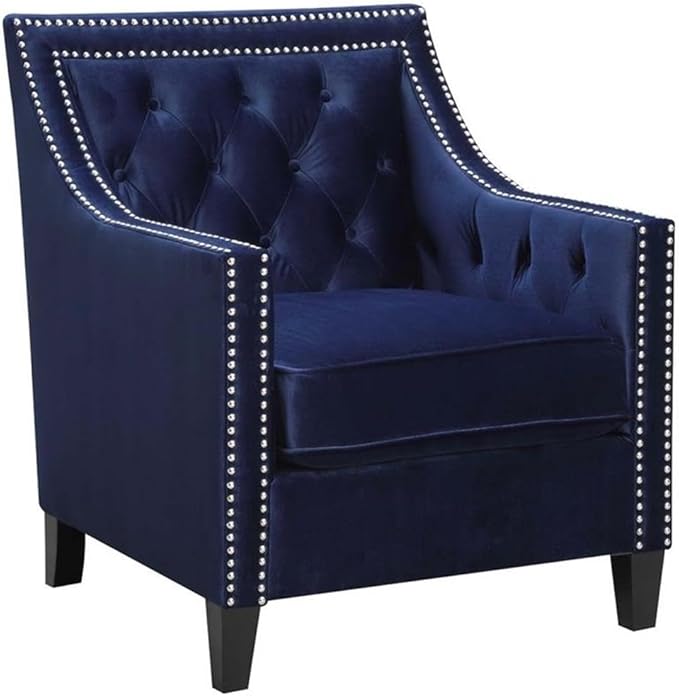 Furnishings Teagan Accent Arm Chair in Navy Fabric