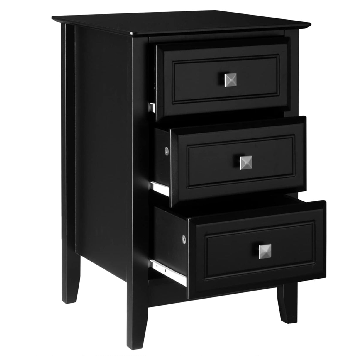 Wooden Black Nightstand Stylish