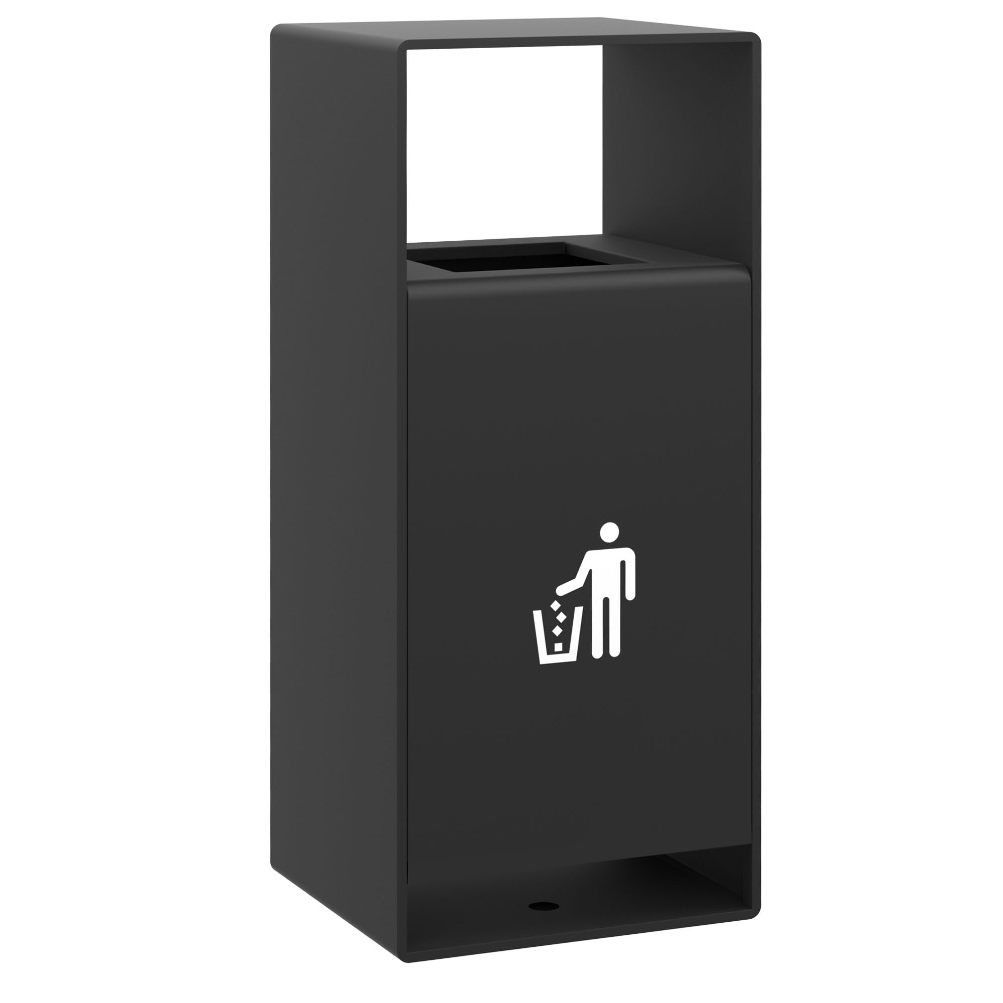 Outdoor Trash Can with Lid – Commercial Metal Garbage Bin with Lockable Door