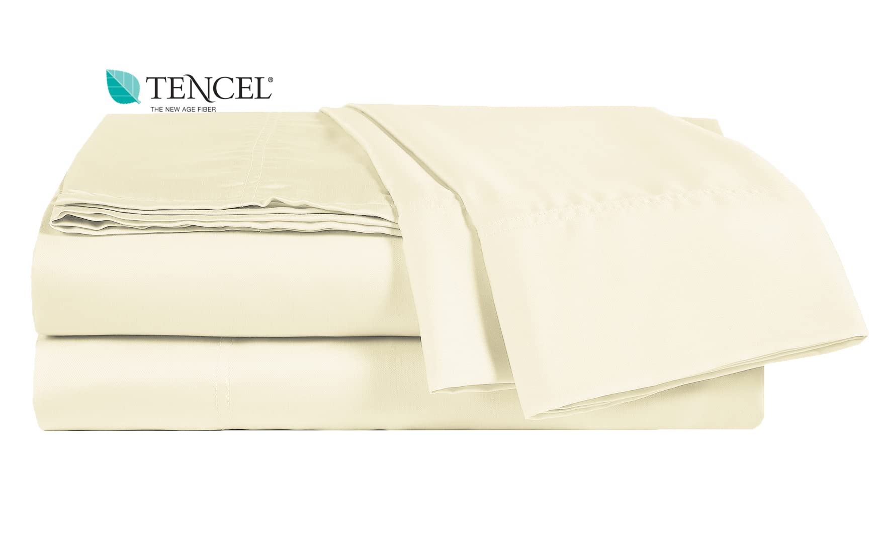 100% Tencel Sheet Set - Queen Size 4 Piece Sheets with Deep Pockets up to 18 Inches