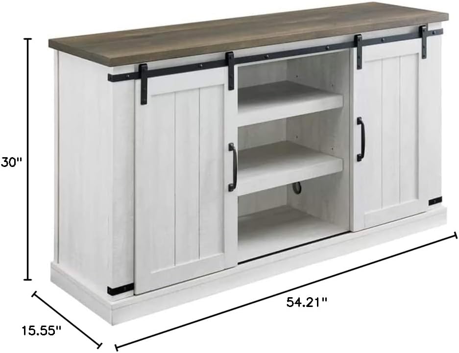Modern Farmhouse Wood TV Stand for TVs up to 60 Inch, Home Living Room Storage