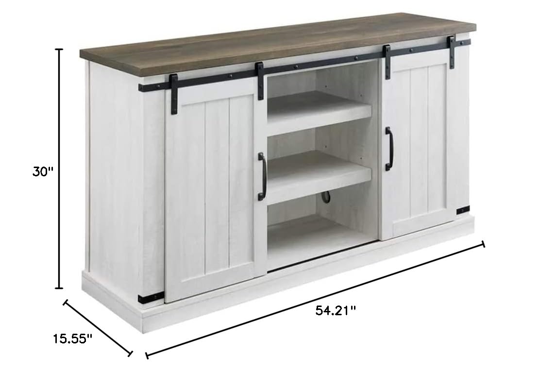 Modern Farmhouse Wood TV Stand for TVs up to 60 Inch, Home Living Room Storage