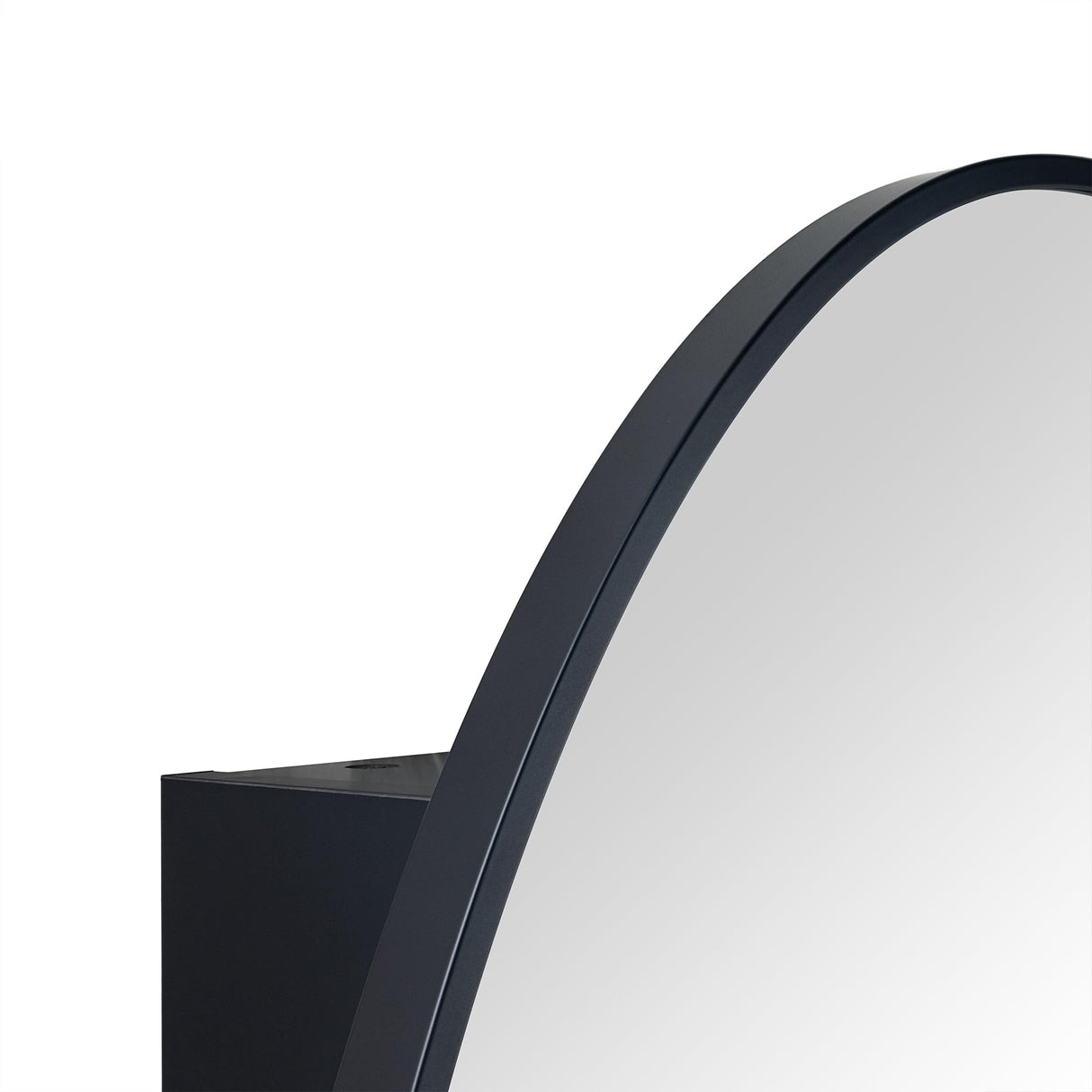 Surface Mount Black Oval Bathroom Medicine Cabinet with Mirror Metal Framed Oval