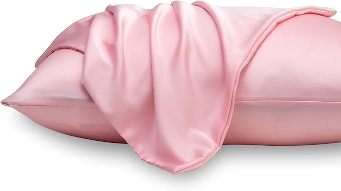 Pure Mulberry Silk Pillowcases Set of 2, Standard Size Silk Pillow Cases