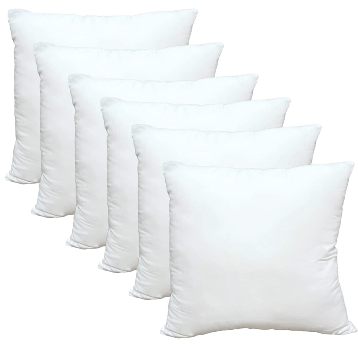 Luxury Throw Pillow Inserts, Pack of 6, 18 x 18 inches Hypoallergenic Ultra Soft White