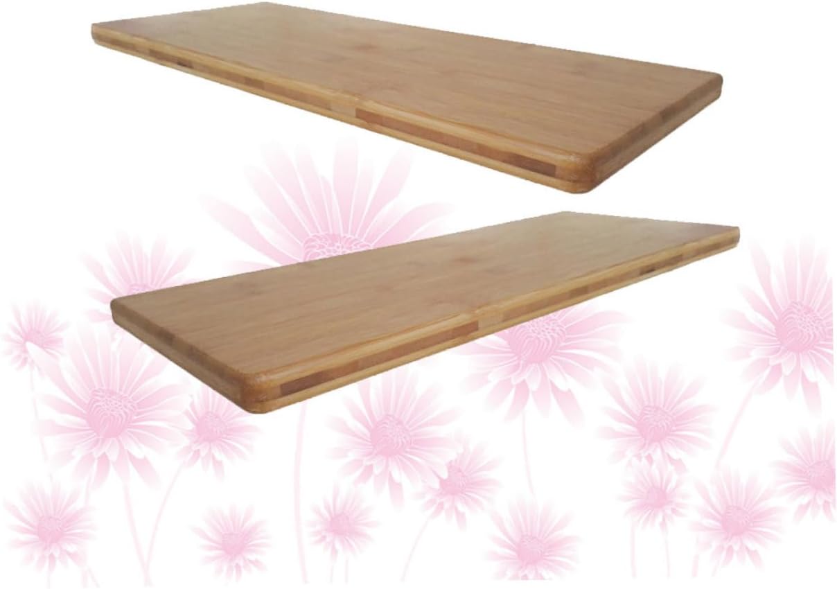 Bamboo Wall Shelves 2 Pcs Set 20CM and 30CM Wall Decor Book Storage Rack Easy