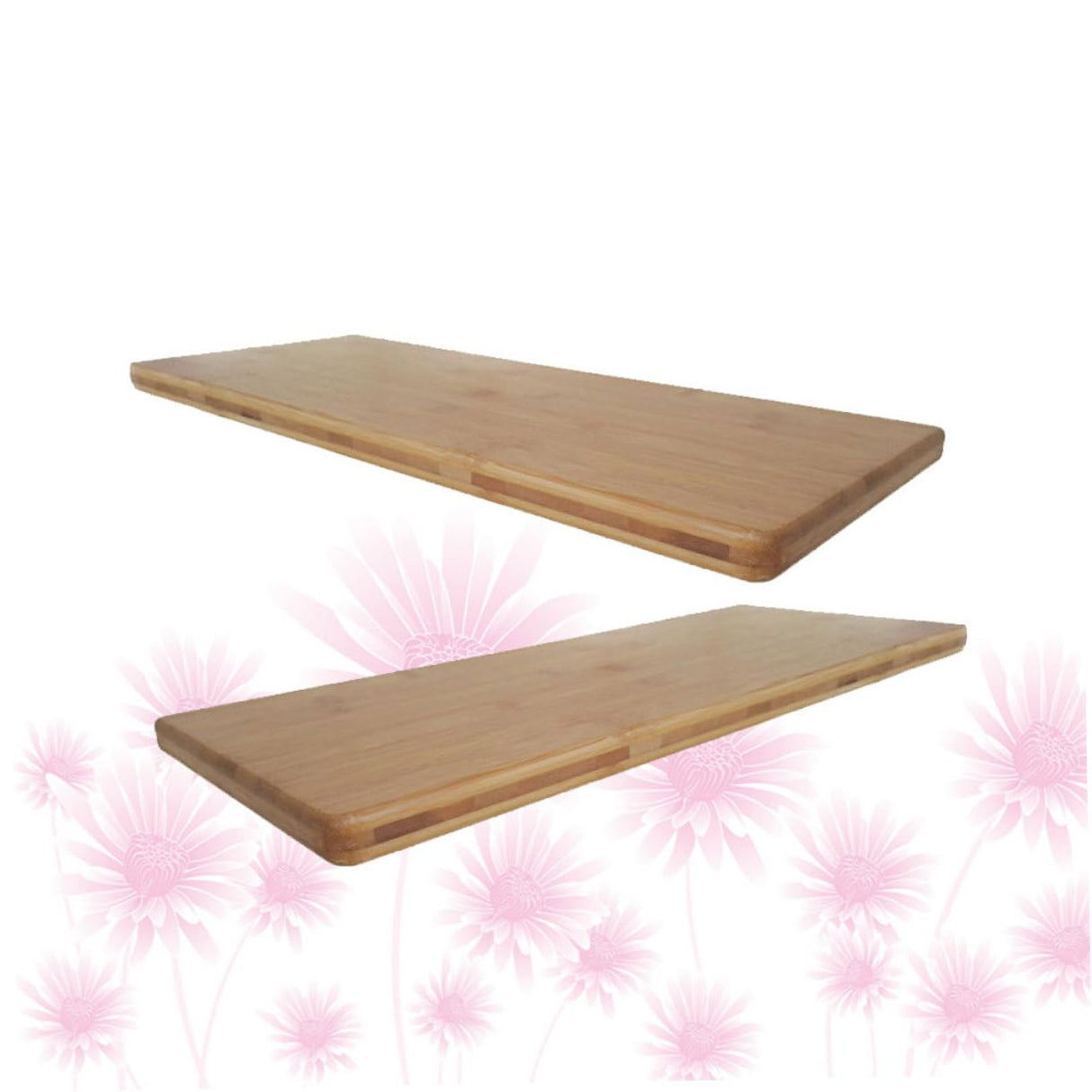 Bamboo Wall Shelves 2 Pcs Set 20CM and 30CM Wall Decor Book Storage Rack Easy