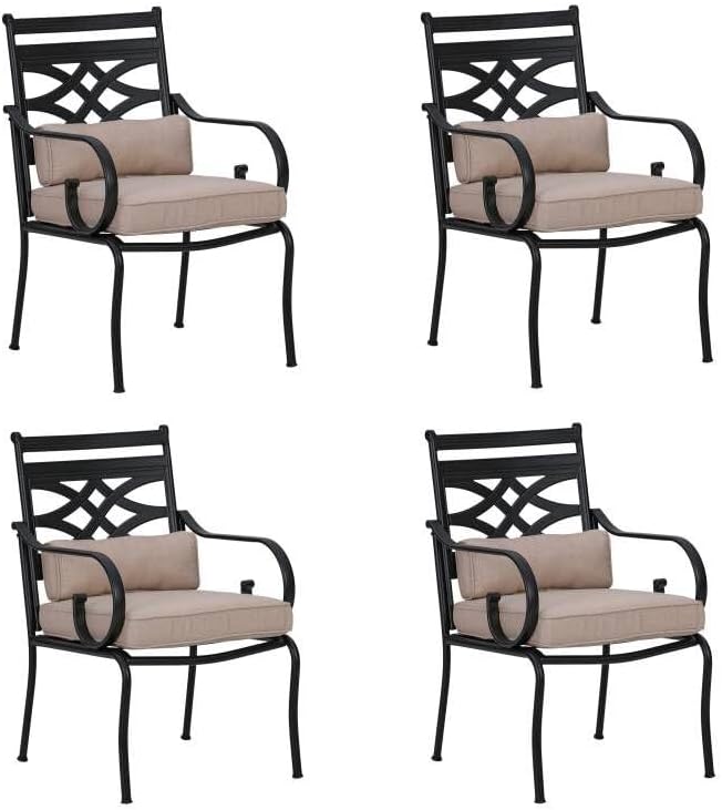 Patio Dining Chairs Set of 6, Outdoor Metal Armchairs, Outdoor Dining Chairs