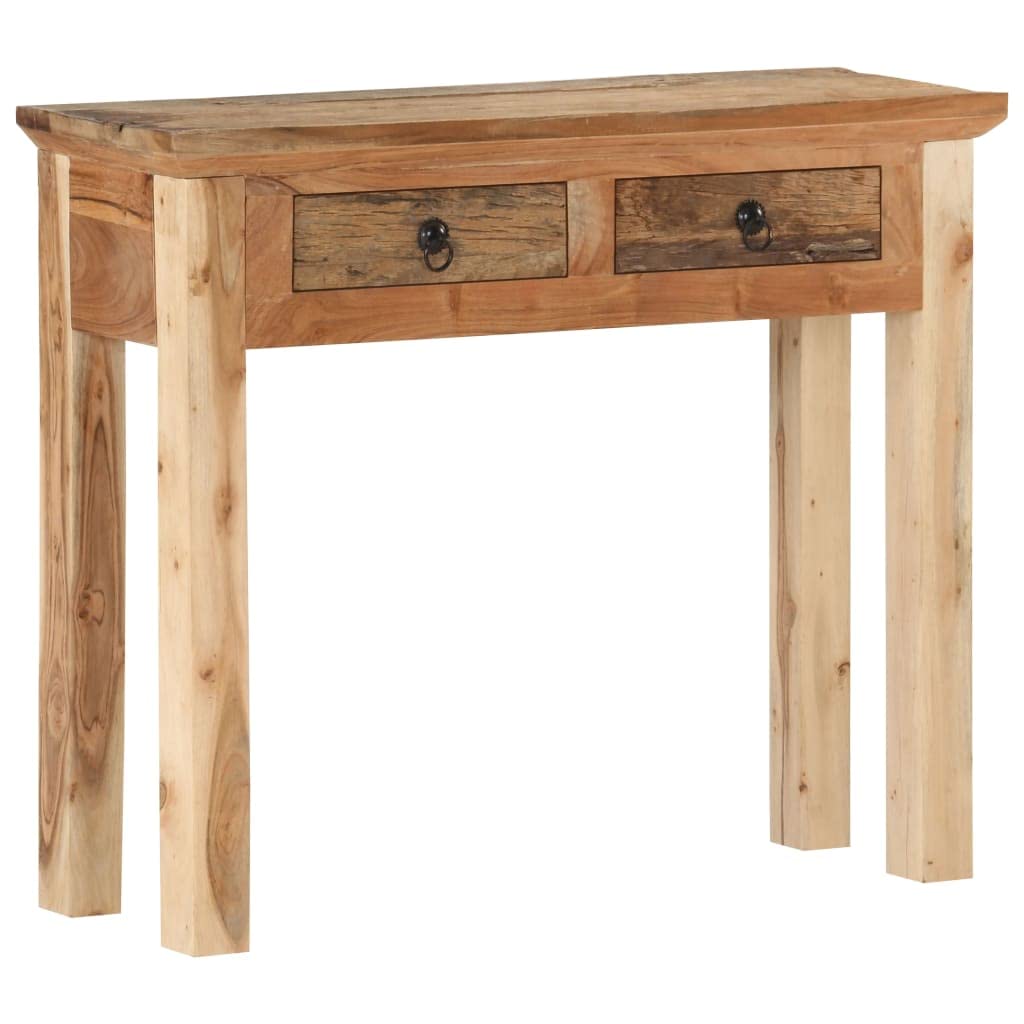 Rectangular Console Table Crafted with Solid Acacia Wood and Reclaimed Wood