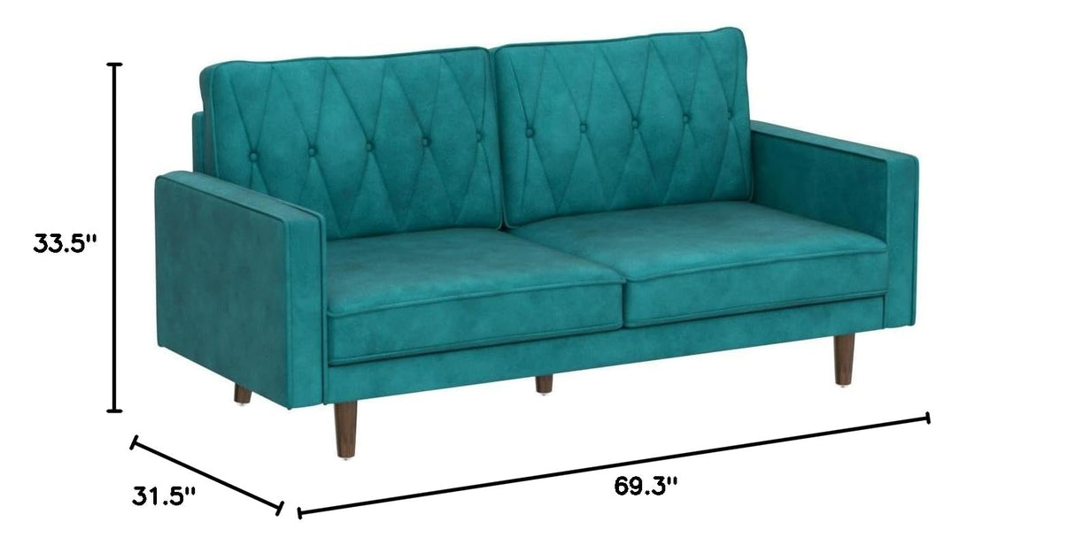 Modern Style Upholstered Tufted 69.3'' Wide 3 Seater Sofas, Green