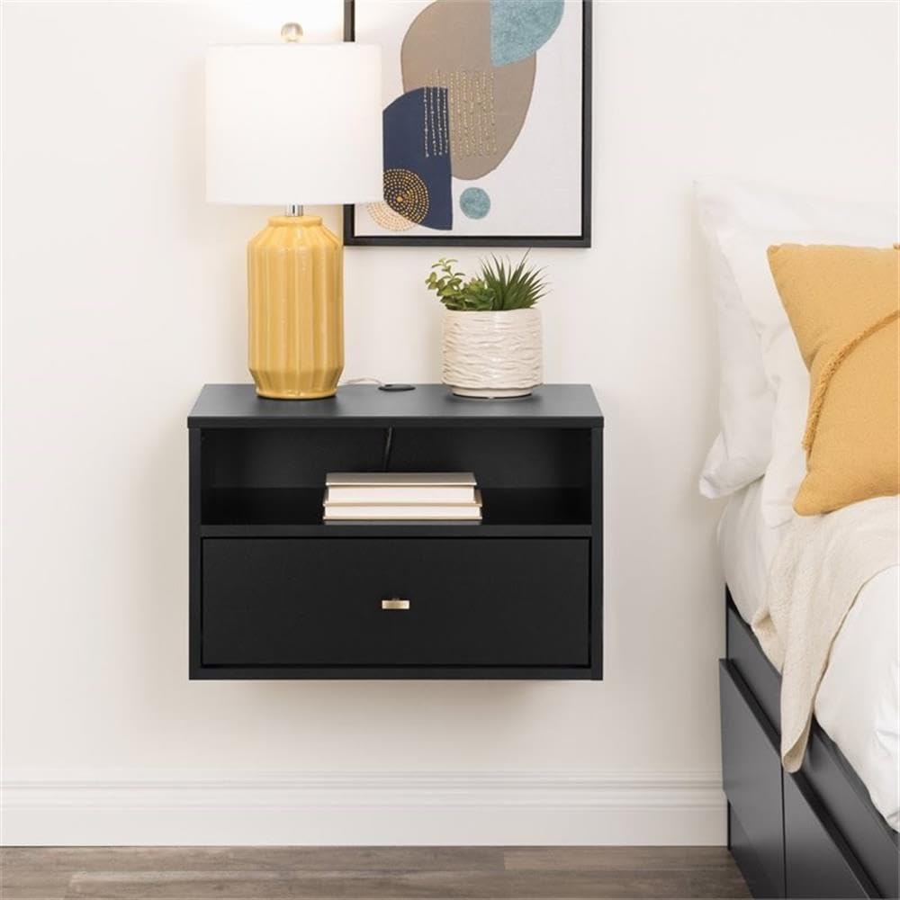 Transitional 1 Drawer Floating Nightstand