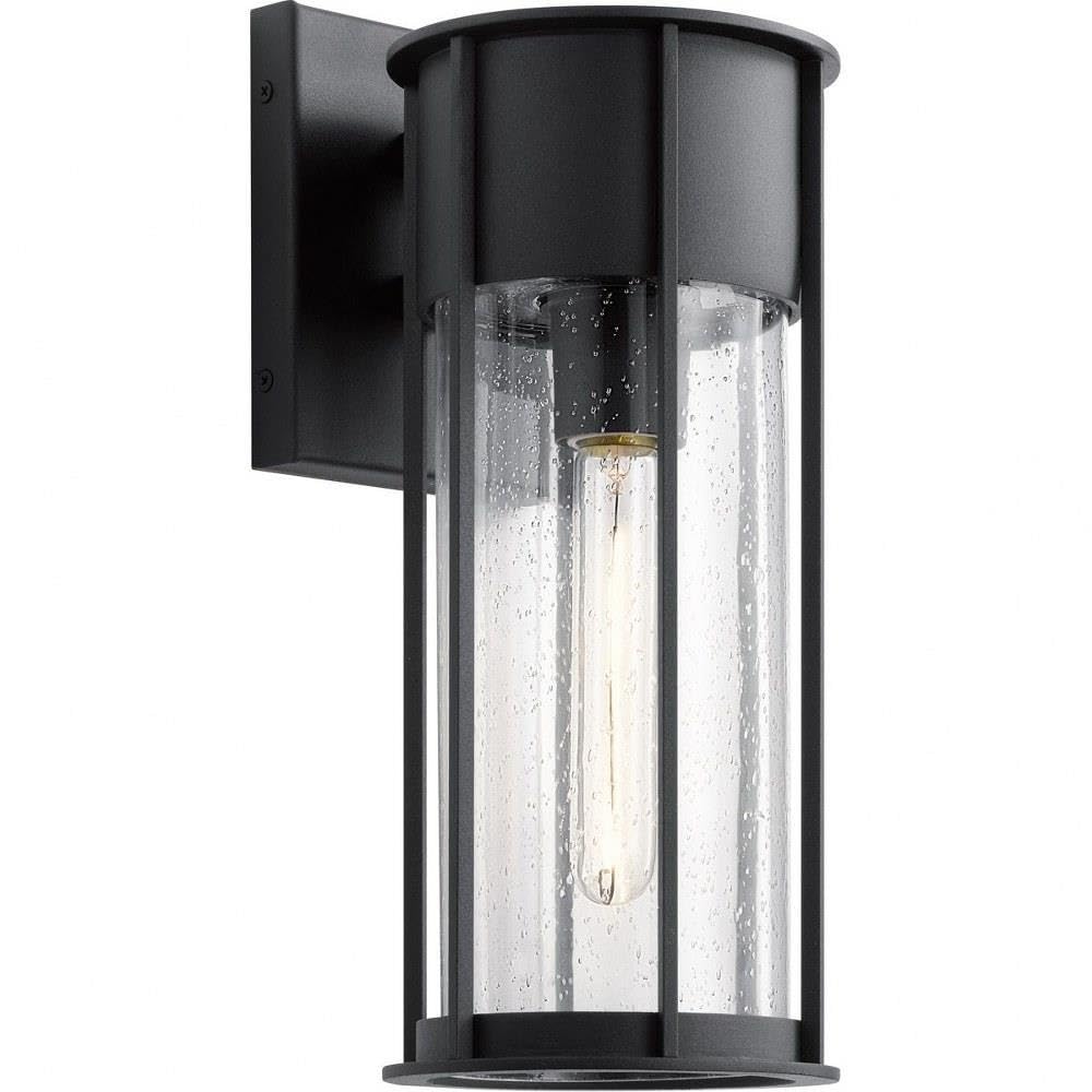 Camillo 15 Inch 1 Light Wall Light with Clear Seeded Glass in Black