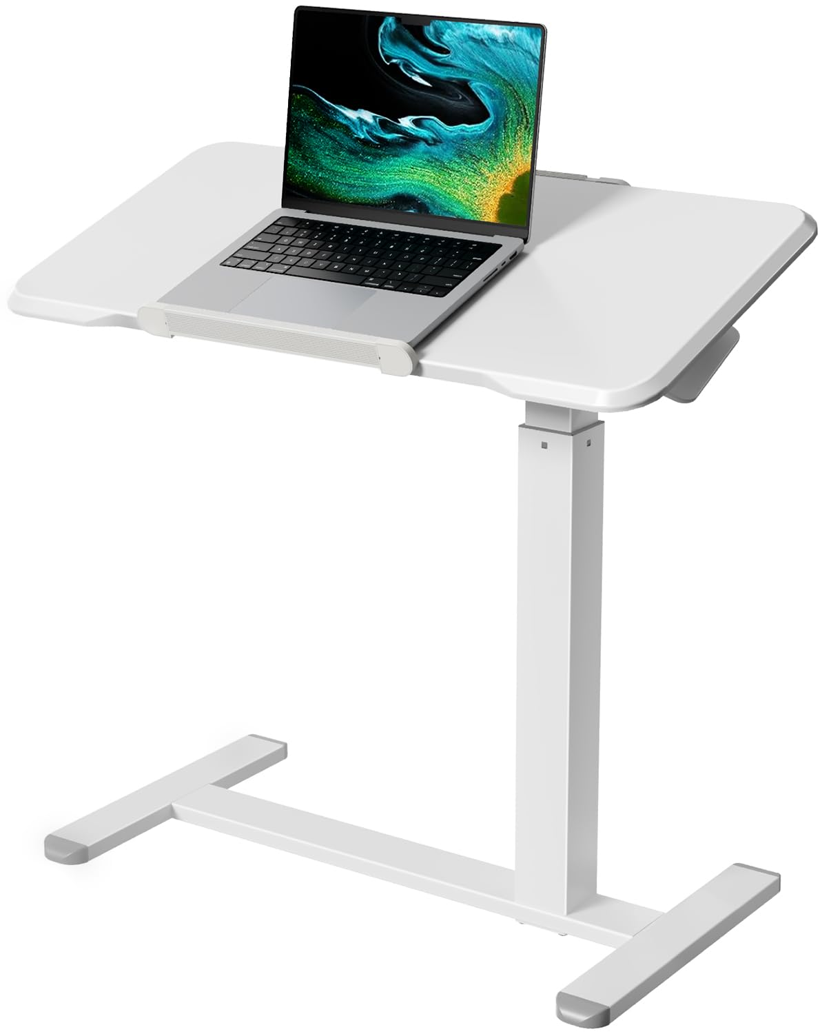 Rolling Laptop Desk, 180° Tiltable Mobile Standing Desk Height Adjustable