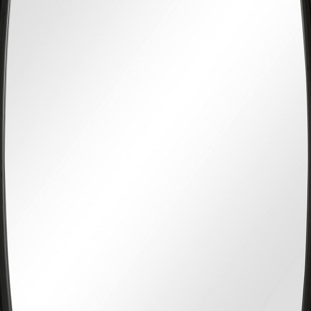 Rectangular Metal Frame Mirror with Curved Edges, Black