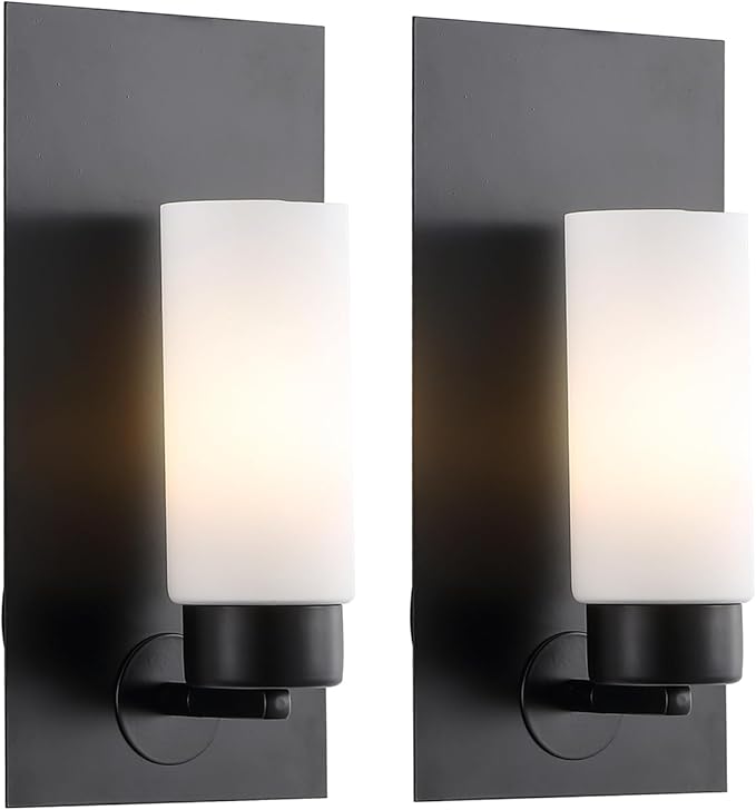 Brushed Brass Gold Wall Sconces Set of Two Modern Mid Century Bathroom Vanity Light