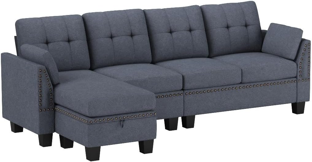 Convertible Sectional Sofa L Shaped Couch Reversible Sectional