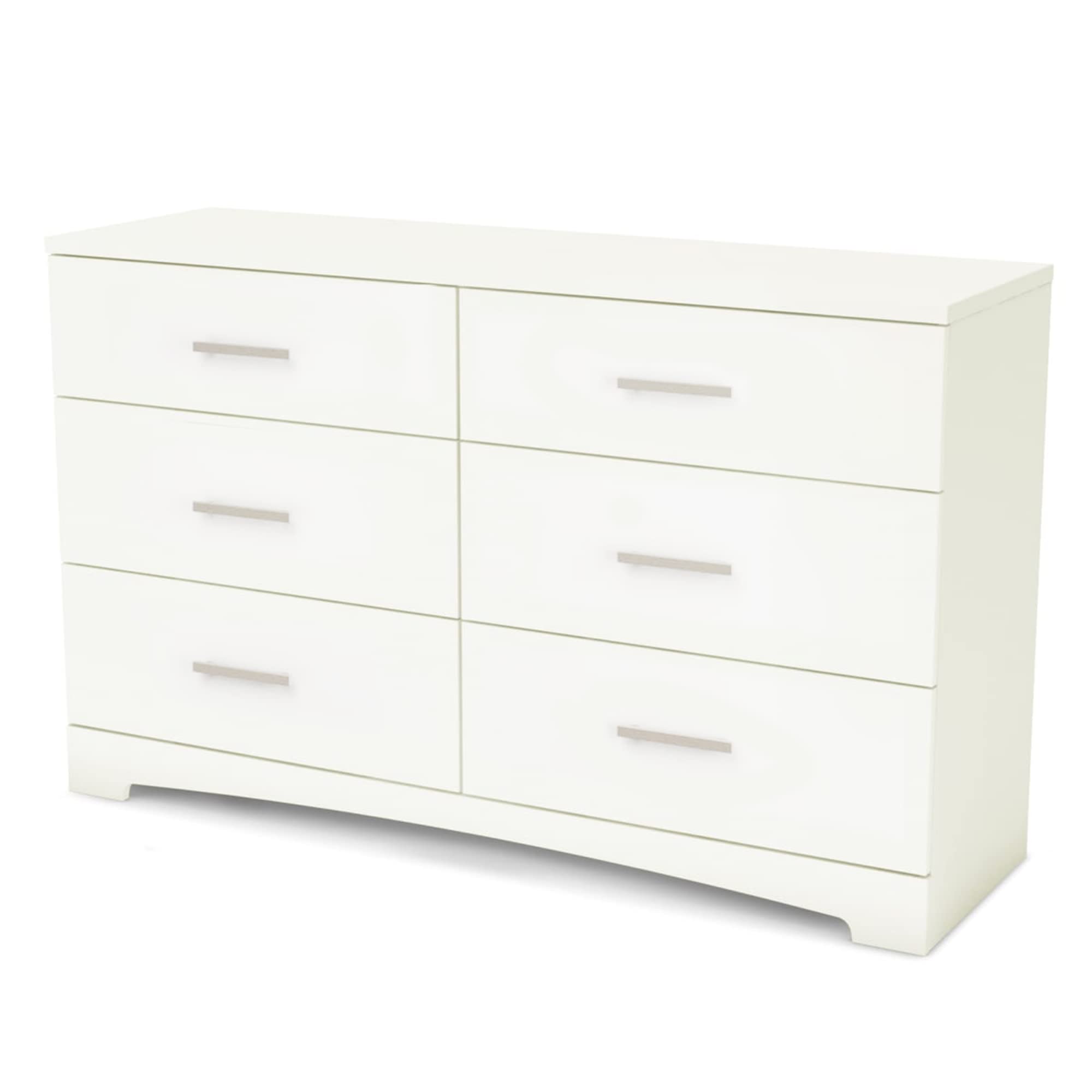 Gramercy 6-Drawer Double Dresser, 18.88"D x 51.12"W x 31.12"H, Pure White