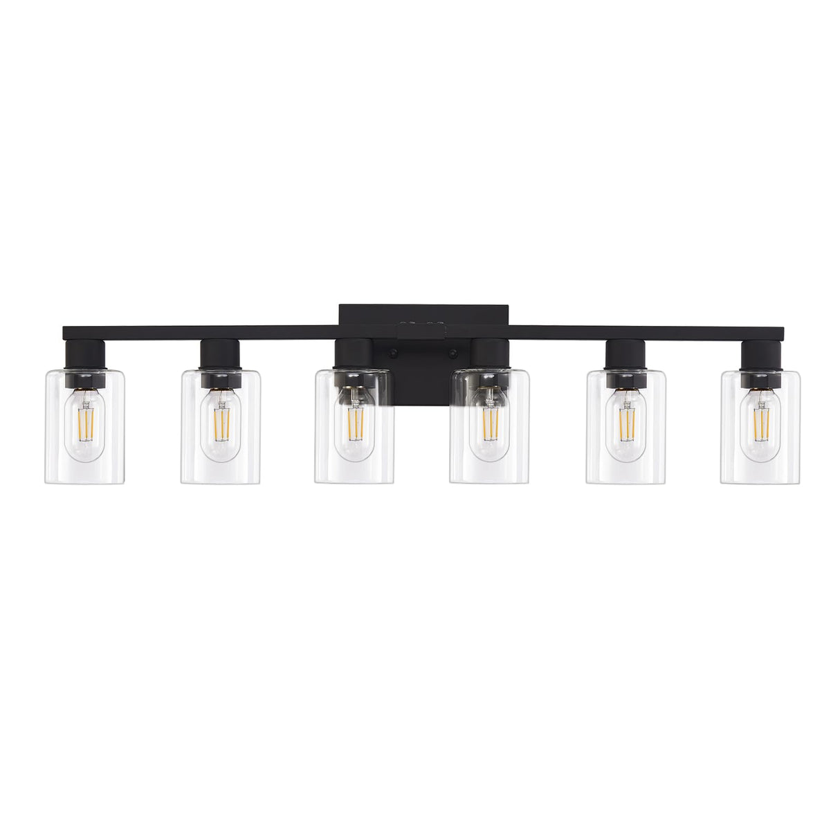 Black Bathroom Light Fixtures, 6-Light Bathroom Lighting Fixtures Over Mirror