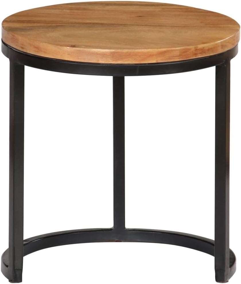 Solid Acacia Wood Coffee Table Set with Sheesham Finish - Fully Assembled 3-Piece