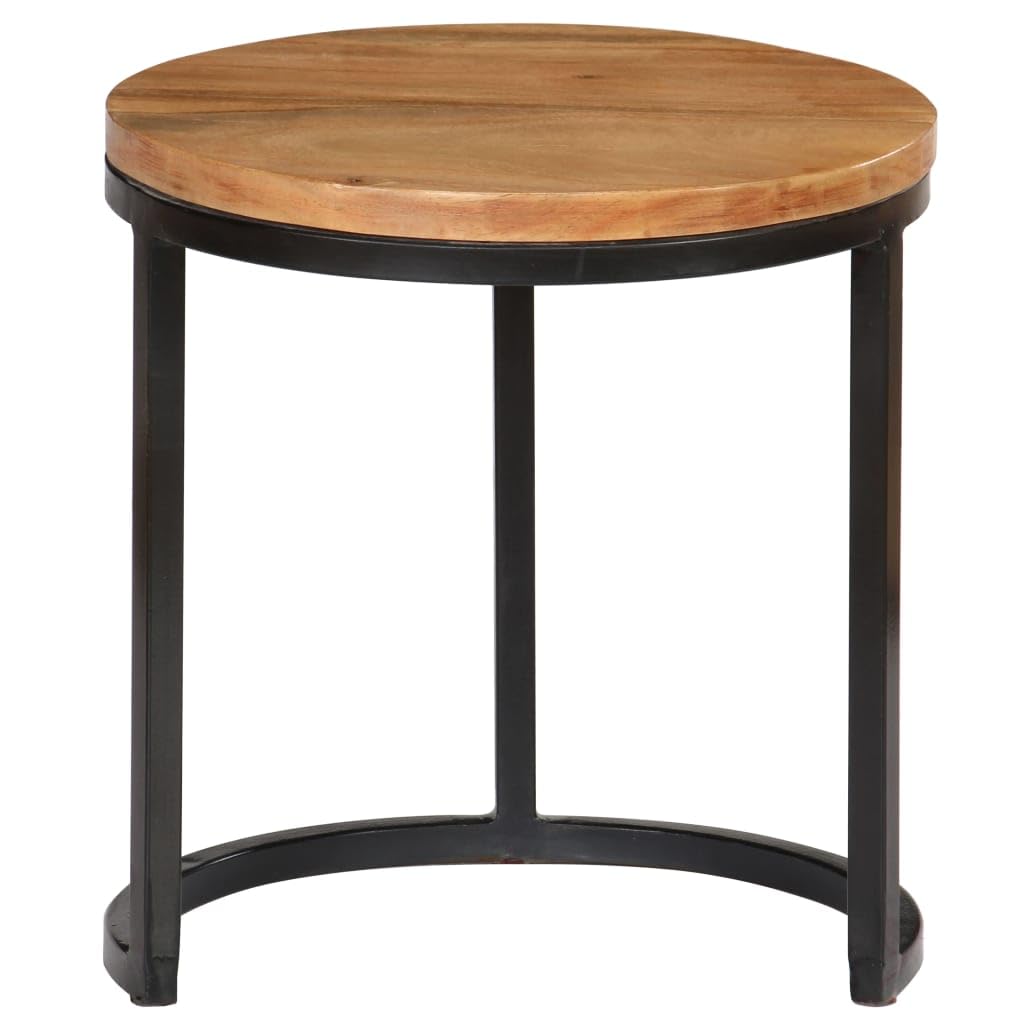 Solid Acacia Wood Coffee Table Set with Sheesham Finish - Fully Assembled 3-Piece