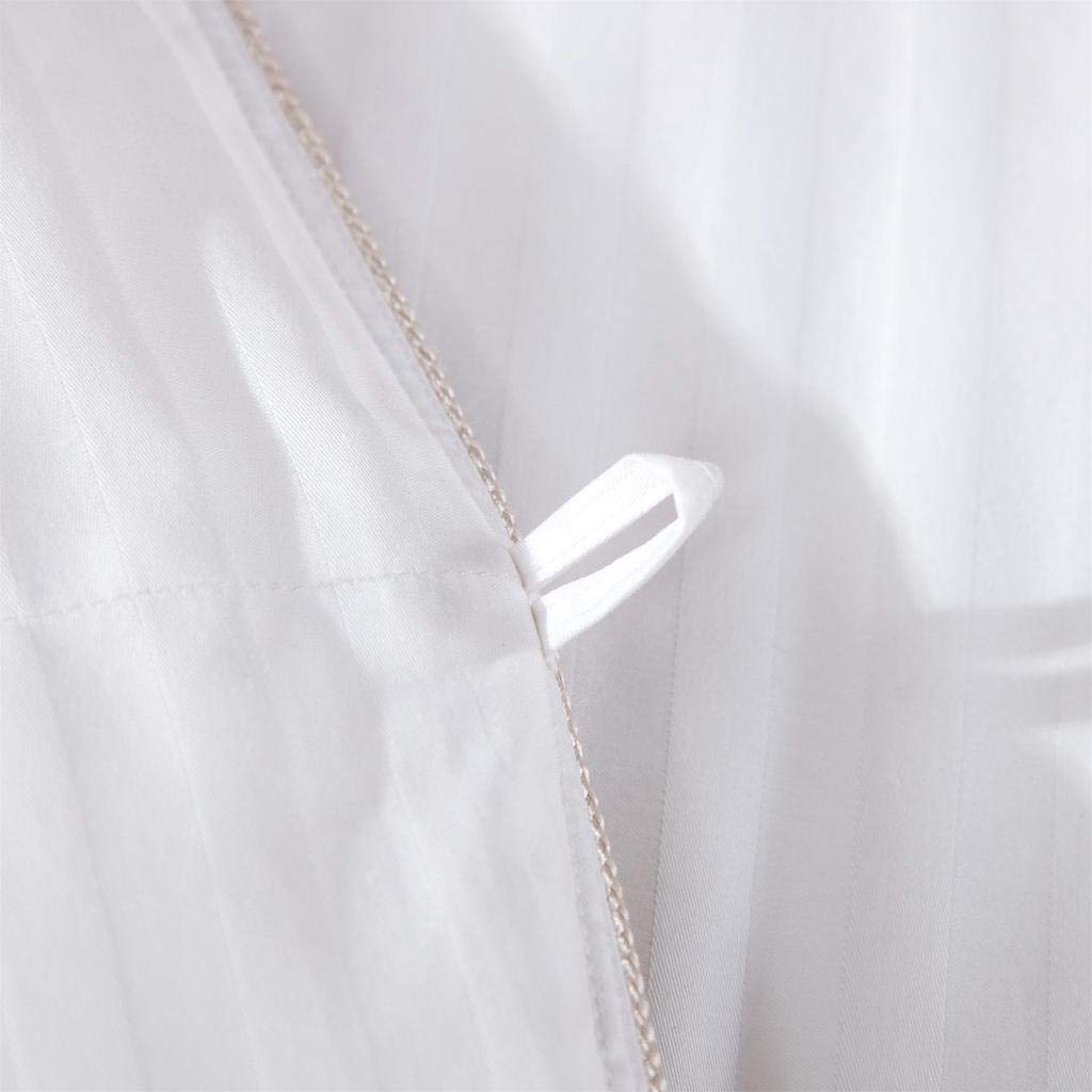 Size 1200 Thread-Count Siberian Goose Down Comforter, 100% Egyptian Cotton, White Stripe, 50Oz