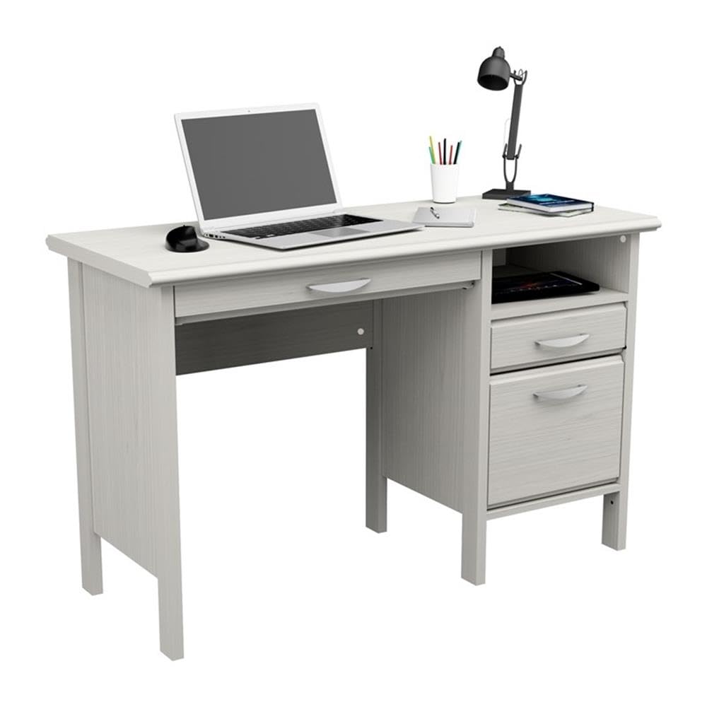 2-Drawer Computer Desk with Keyboard Tray, Washed Oak