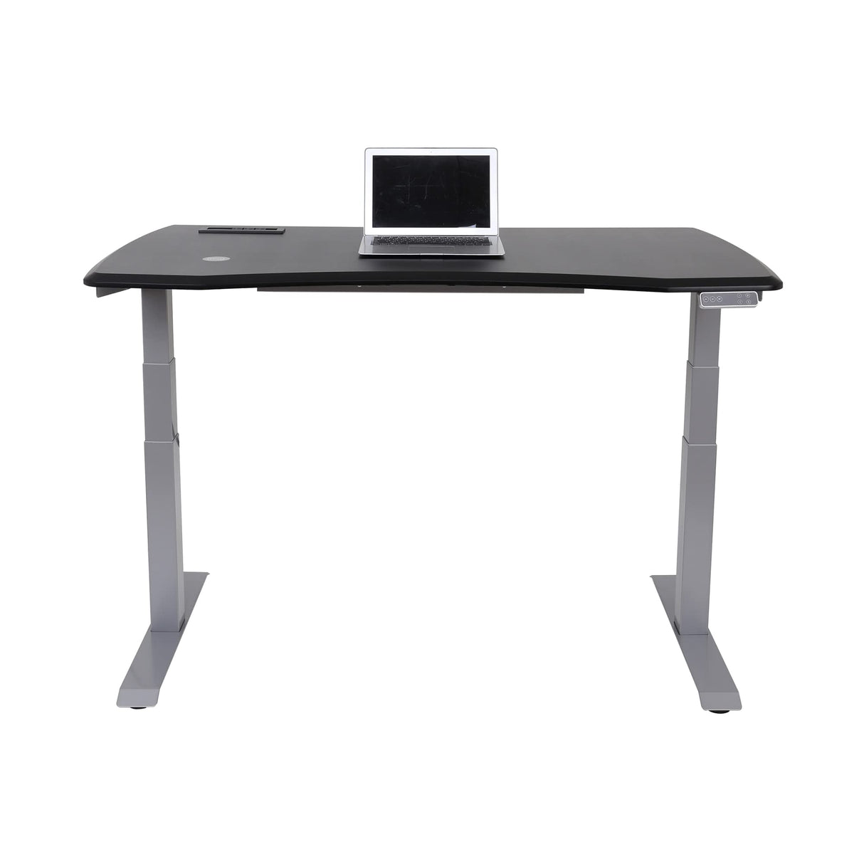 Electric 60"W Height-Adjustable Standing Desk with Wireless Charging, Black