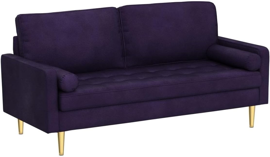 Velvet Loveseat Sofa, 66.9'' Mid Century Modern Small Love Seats