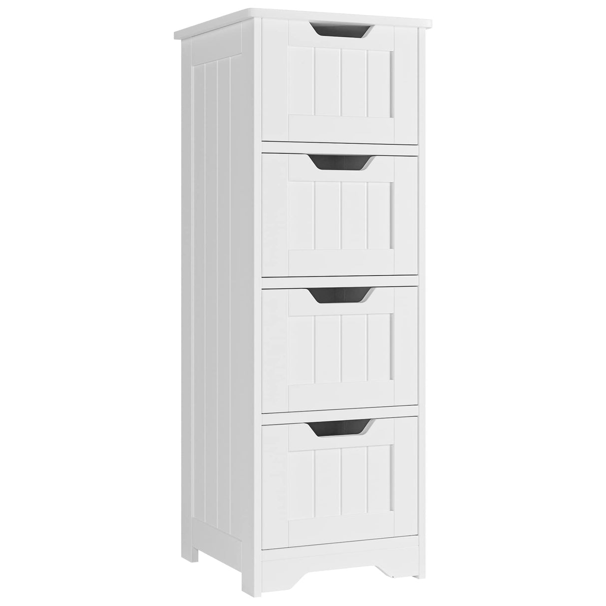 Bathroom Storage Cabinet, Side Cabinet with 4 Drawers, 11.8” x 11.8” x 32.5” Freestanding