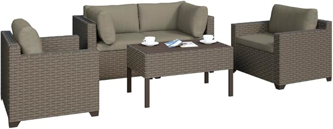 Keys 5-Piece Outdoor Conversation Set with Club Chairs and Coffee