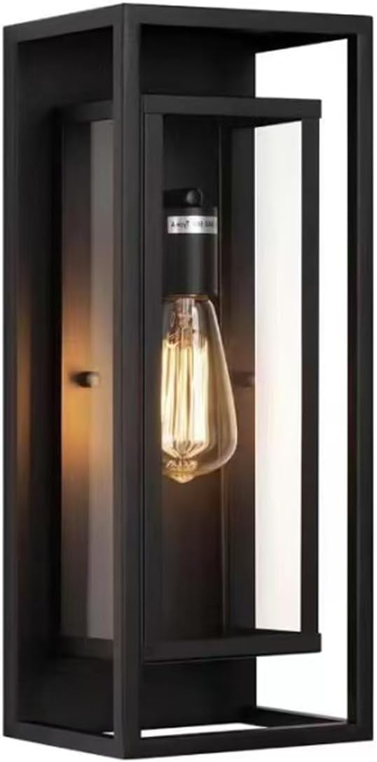 2 Pack 18 inches Outdoor Wall Lantern Light Fixture, Large Black Exterior Waterproof