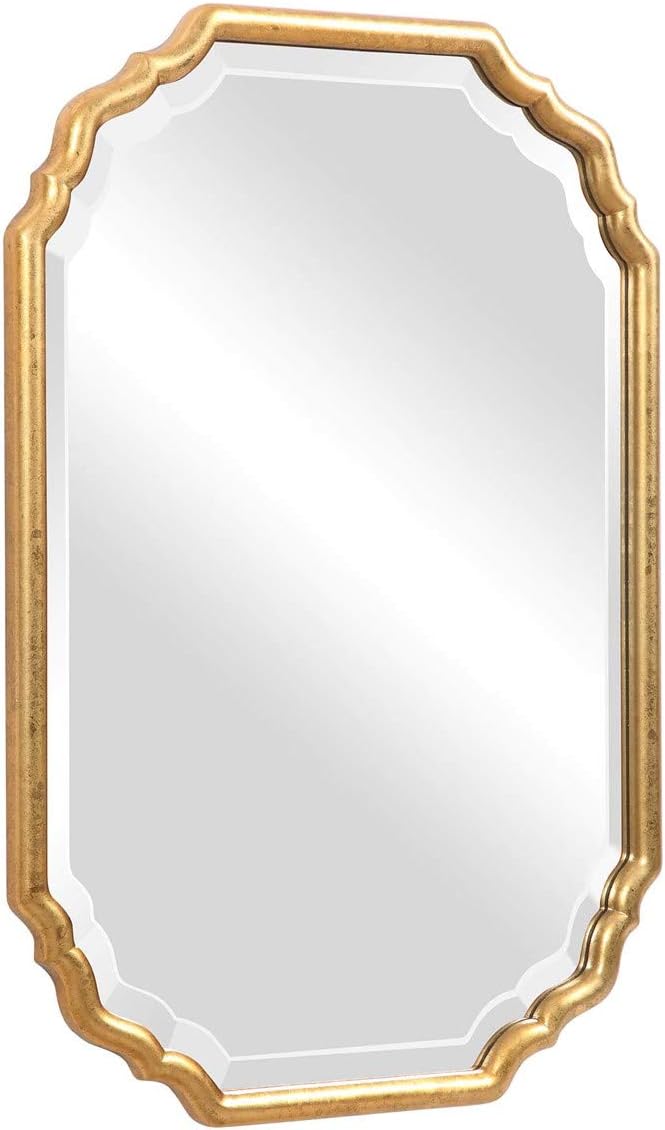 Moss + Fig Dorado Metallic Gold Leaf Mirror | Oval Wall Mirror Finished in Metallic