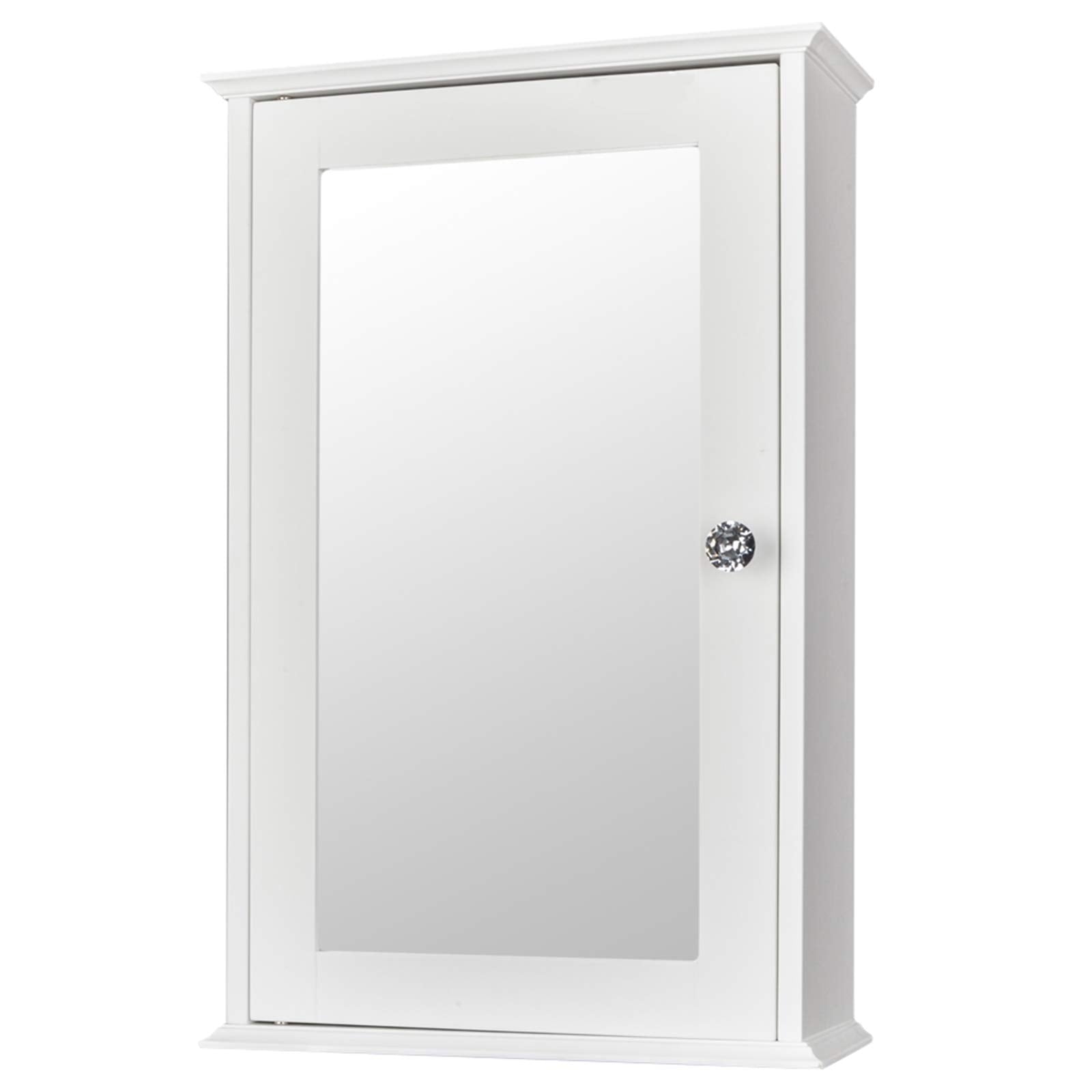 White Mirrored Bathroom Medicine Cabinet, Wall Mount Bathroom Storage Cabinet
