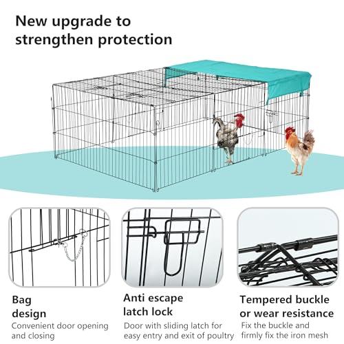 FeatherFort Mini Chicken Run – 6x4ft Coop with UV Roof, Secure Door & Rustproof Frame