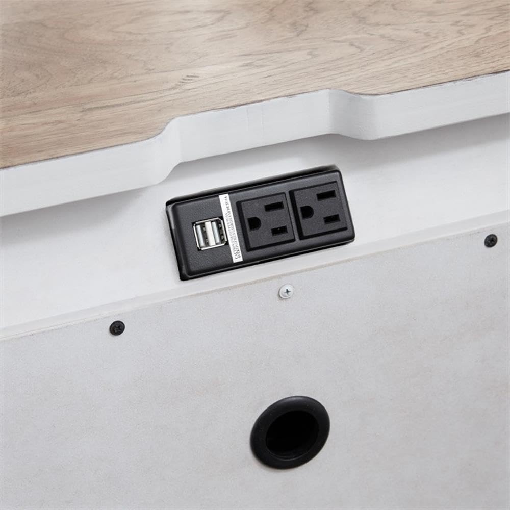 Farmhouse Reimagined White 3 Drawer Night Stand w/Charging Station