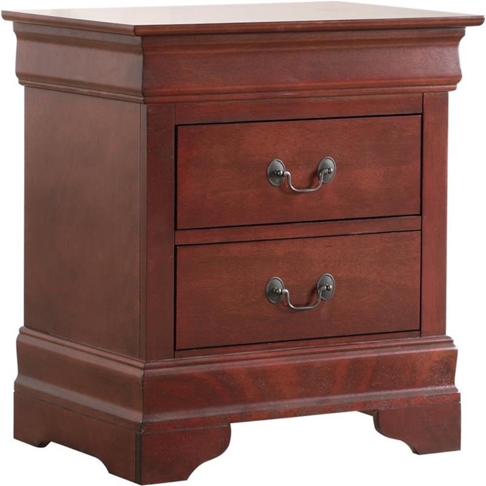 Louis Phillipe 2 Drawer Nightstand in Cherry